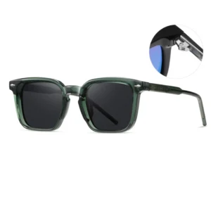 Propionate Polarized Sunglasses Unisex Retro Square Frame UV Protection Sunglasses