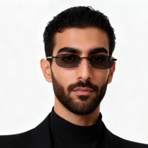 Punk Rimless Small Oval Sunglasses Gold Metal Frame UV400 CR39 Lenses Sunglasses For Men And Women