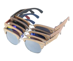 Pure hand made sunglasses round frame metal wood combination frame sunglasses