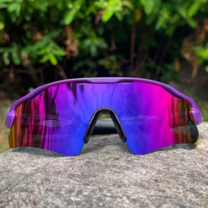 Purple TR90 Sports Sunglasses with Anti Ultraviolet and Anti Blue Filter Universal Outdoor Eyewear