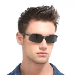 QY Polarized Sunglasses 8006 Half Rim Frame Day Night Dual use Fishing Cycling Sports UV Protection