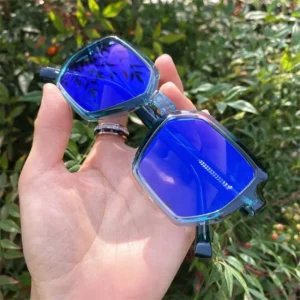 QingQing Big square Hexagon TR90 Spring Hinge Photogrey Anti Reflet Women Ladies Computer Photochromic Anti Blue Light Glasses