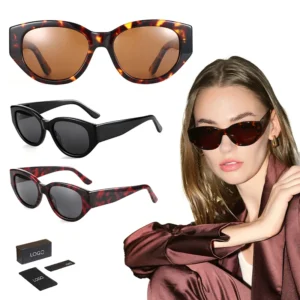 R Luxury Glasses for Women Acetate Blue Frame Glasses with Custom Logo on Lens