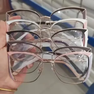 Ready Stock Metal Cat Eyes Frame Optical Glasses Frames Women Metal Frames with Solar Lenses Metal Sunglasses