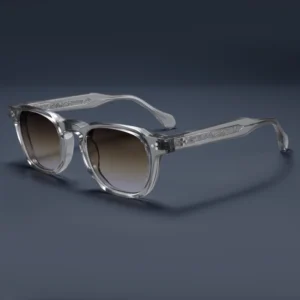 Ready Stock Vintage Rivet Retro Thickness Transparent Acetate Sunglasses With TR18 Giadient Non polarized Lenses Customize Logo