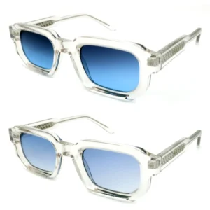 Rectangle Retro Acetate Sunglasses Vintage Square Tinted Lens Classic 90s Shades UV 400 Protection for Women Men