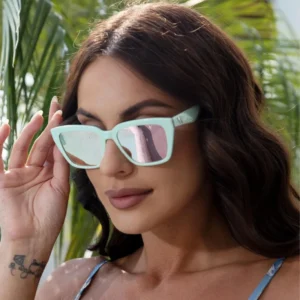 Rectangle Vintage Fashion Polarized Custom Acetate Sunglasses for Women OEM ODM Manufacturer