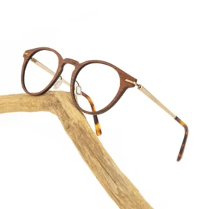 Recycled Eyeglasses Prescription Round Eyeglasses Classic Wood Sunglasses Unisex Optical Frame for Men