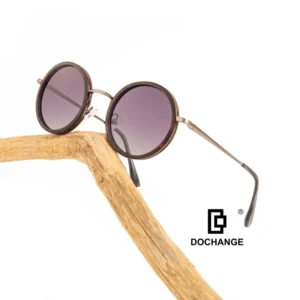 Recycled Polarized UV400 Wood Round Sunglasses for Men Women