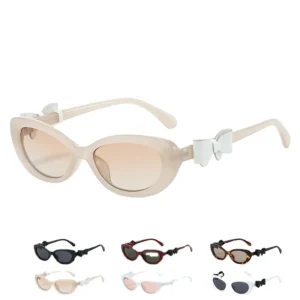 Retro Cat Eye Bow Decoration Women’s Sunglasses UV400 Protection Full Frame Fashion Traveling
