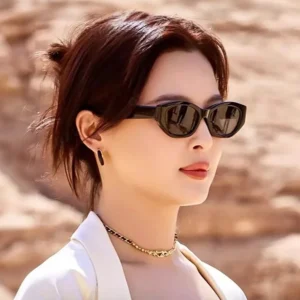Retro Cat Eye Full Rim Polarized Sunglasses for Women High End Designer Style UV400 Protection