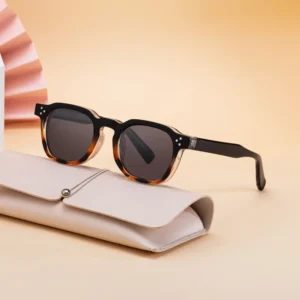 Retro Designer Custom Logo Soft Square Pin in Temples UV400 Shades Sun Glasses Sunglasses for Women Men