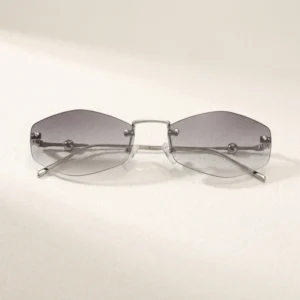Retro Frameless Style Pearl Decoration Sun Glasses Fashion Women Metal Rimless Shades UV400 Sunglasses Custom Logo