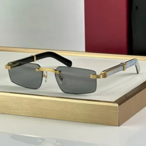 Retro Frameless Sunglasses for Men and Women with Diamond cut Lenses UV400 Protection Luxurious and Fashionable Design