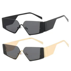 Retro Geometric Luxury Small Square Metal UV400 Sunglasses Unisex Beach Driving Sunglasses New Fashion Punk