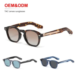 Retro High Quality Eyewear for Men Women Unisex Acetate Sunglasses Eyeglass Frame Polarized Lenses Custom Thick