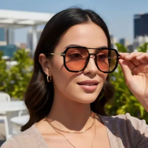 Retro Large Square Sunglasses Unisex Anti-uv Alloy PC Material