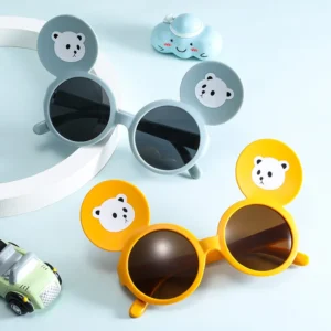 Retro Luxury lentes de sol Cute Round Cartoon UV400 Kids Sunglasses For Children