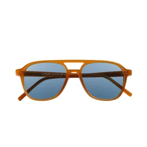 Retro Matte Brown Custom Logo Men Women Double Bridge Frame Polarized Acetate Sunglasses