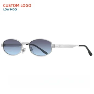 Retro Metal Oval Shaped Small Frame Fashionable UV Protection Luxury Sunglasses