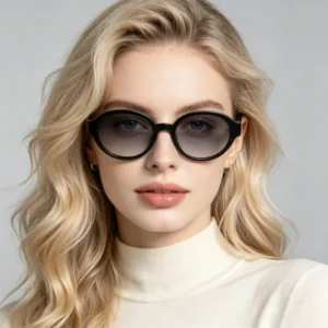 Retro Oval UV400 Sunglasses Translucent Khaki Frame Brown Lens Unisex Casual Fashion Shades for Men Women