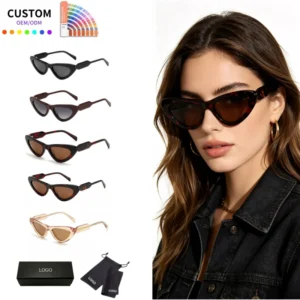 Retro Polarized Cat Eye Sunglasses Acetate Frame TAC Lens UV400 Protection