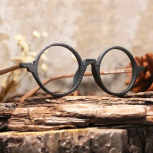 Retro Prescription Myopia Eyeglasses Frame with Clear Lenses Vintage Women Men Acetate Round Glasses Frame