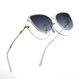 Retro Rimless Optical Glasses Frame Slingshot 2 In1 Magnetic Clip Sunglasses Custom Durable Outdoor Polarized
