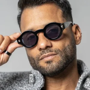 Retro Round Plastic Frame UV Resistant Men Unisex Fashion Sunglasses