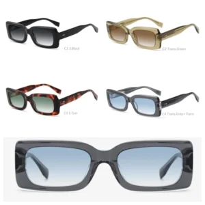 Retro Small Frame Rectangular Classic Retro Rectangular Vintage Acetate Shades Sunglasses Men Women