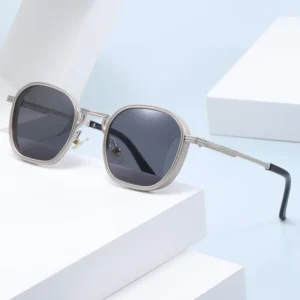 Retro Square Sunglasses for Women Men China Manufacture Classic Vintage Metal Polygon UV400 Optical Yellow Purple