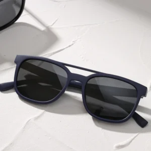 Retro Square TR90 Frame TAC Polarized Sunglasses for Unisex With Double Bridge