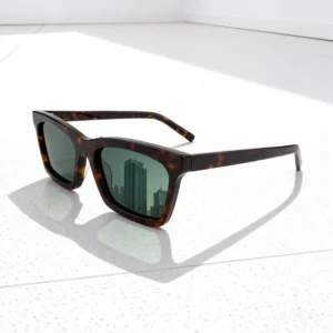Retro Style Polarized High Definition Acetate Square Frame Sunglasses with Gray Lenses for Women and Men