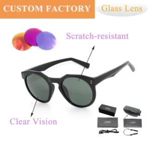 Retro Style Women UV400 Polarized Lenses Comfortable Light Weight Full Rim Frame Colored Glass Lenses Fishing TR90 Sunglasses