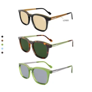 Retro Sunglasses Lightweight Acetate Sunglasses with Aluminum Magnesium Temple UV400 Non Polarized Sunglasses Lens Unisex