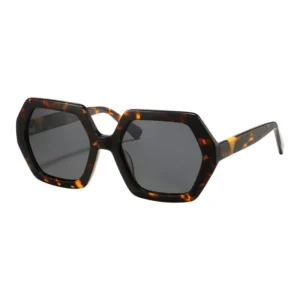 Retro Sunglasses for Men Women High Blue Hexagon Shape Polarized Acetate Sun Shades UV400 Protection Custom Logo Black