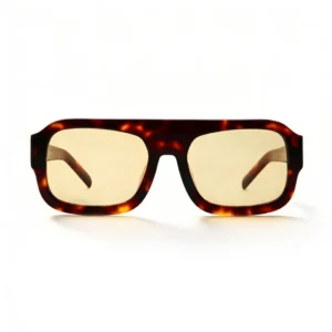 Retro Thick Acetate Square Sunglasses for Men Women Tortoiseshell Fashion Pilot Shades with Custom Logo UV400 Protectionv