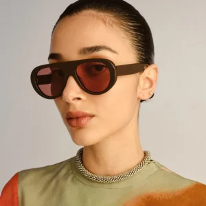 Retro Tortoiseshell CR39 Lens Sunglasses UV400 Lightweight Full Rim Round Acetate Frame with Brown Frame for Men and Women