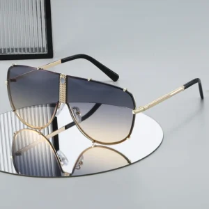 Retro UV Protection Men Shades Large Frame Metal Fashion Shades Sunglasses