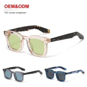 Retro Unisex Acetate Sunglasses Eyeglass Frame Polarized Lenses Thick