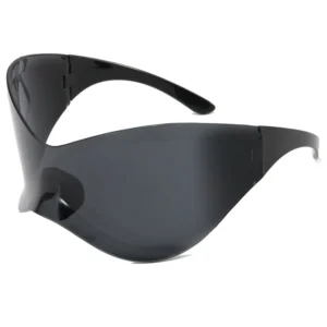 Rimless Big Lens Sun Glasses Future Personality Y2K Shades Oversized Face Shield Outdoor Sports Style Sunglasses