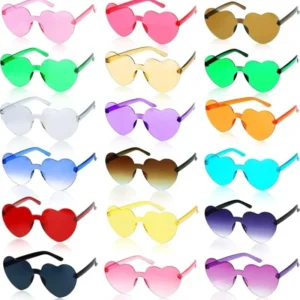 Rimless Heart Shape Sunglasses Transparent Jelly Color Party Glasses Women Fashion Shades Wedding Birthday Party Favor