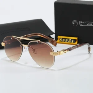 Rimless Sunglasses Sleek Design Lightweight Frames UV400 Protection Fashionable Eyewear