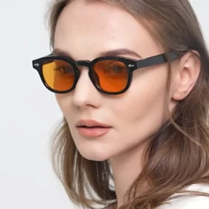 Rivet-Trimmed Arrow Sunglasses with Small Frames UV400 New Trendy Fashionable Oval Driving Shades for Men