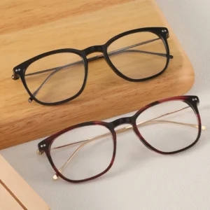 Round Acetate Unisex Full-Rim Eyeglasses Lightweight Stylish Ultra-thin Optical Frames Fashionable Daily Wear