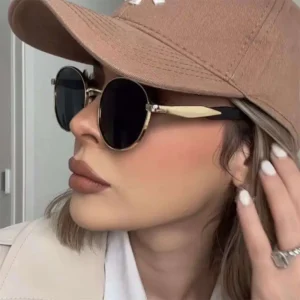 Round Metal Sunglasses Vintage Men Women Custom Logo Glasses Fashion Shades New