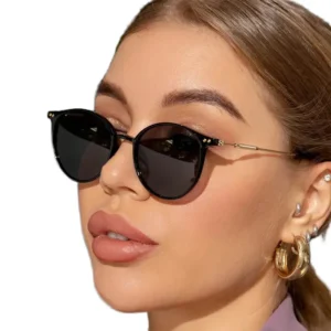 Round Optical Frames UV400 Anti UV Sunglasses Night Vision for Men Women Metal Hinge PC Material