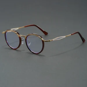 Round Shape Glass Frame Ultralight Metal Frames Anti Blue Light Blocking Glasses Optical Eyeglasses