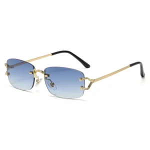 S108 Rimless Rectangle Sunglasses for Men Women Frame Gradient Lens UV400 Protection Custom Logo