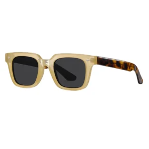 S31105 Transparent Yellow Tortoise Retro Thick Men Style Cadre De Lunettes Acetate + TR90 Sunglasses Polarized